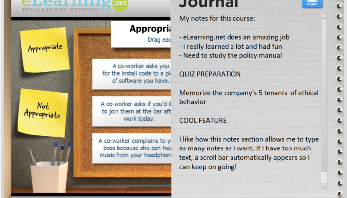 personal elearning journals